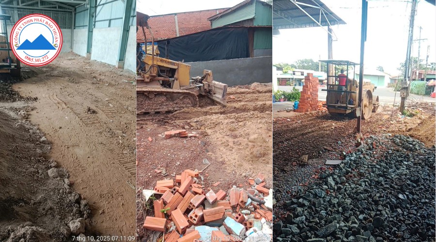 Quy trình thực hiện dịch vụ san lấp mặt bằng tại công ty được chia làm 4 giai đoạn chính